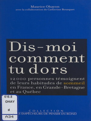cover image of Dis-moi comment tu dors